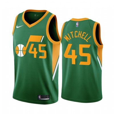 Nike Utah Jazz #45 Donovan Mitchell Green Earned Edition Authentic Stitched NBA Jersey