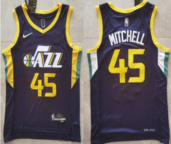 Nike Utah Jazz #45 Donovan Mitchell Navy 75th anniversary Authentic Stitched NBA Jersey
