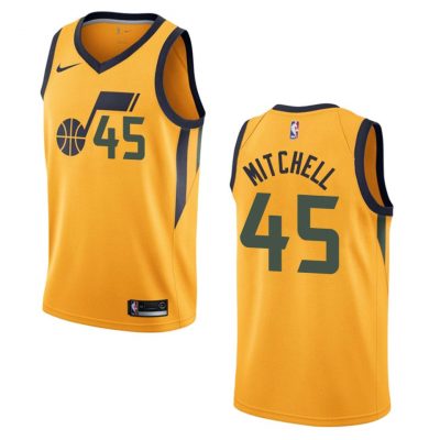 Nike Utah Jazz #45 Donovan Mitchell Yellow Authentic Stitched NBA Jersey