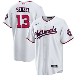 Nike Washington Nationals #13 Nick Senzel White Game Authentic Stitched MLB Jersey