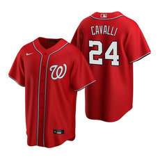 Nike Washington Nationals #24 Cade Cavalli Red Game 2020 MLB Draft Jersey