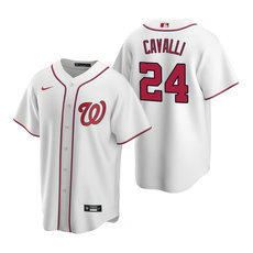 Nike Washington Nationals #24 Cade Cavalli White Game 2020 MLB Draft Jersey