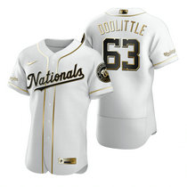 Nike Washington Nationals #63 Sean Doolittle White Golden Flexbase Authentic Stitched MLB Jersey