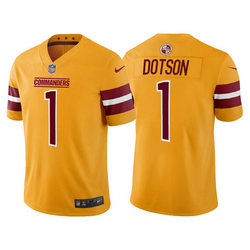 Nike Washington Redskins #1 Jahan Dotson Gold The commander Vapor Untouchable Authentic Stitched NFL Jerseys