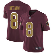 Nike Washington Redskins #8 Case Keenum Gold Number Red Vapor Untouchable Authentic Stitched NFL Jersey