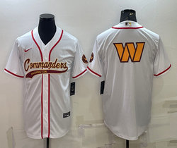 Nike Washington Redskins Blank White Joint adults Big Logo Authentic Stitched baseball jersey