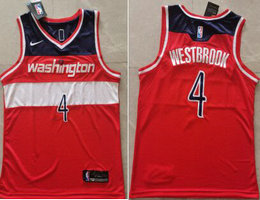 Nike Washington Wizards #4 Russell Westbrook Red Authentic Stitched NBA jersey