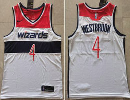 Nike Washington Wizards #4 Russell Westbrook White Authentic Stitched NBA jersey