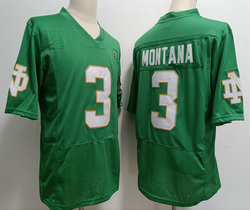Norte Dame Fighting Irish #3 Joe Montana Green With Name 2023 College Football Jersey