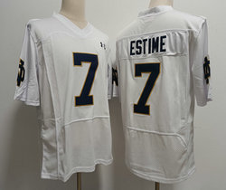 Norte Dame Fighting Irish #7 Audric Estime White With Name Authentic stitched Football jersey