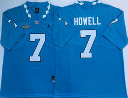 North Carolina Tar Heels #7 Sam Howell Blue Vapor Untouchable College Football Jersey