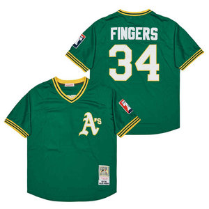 Oakland Athletics #33 Jose Canseco Green Pullover Throwback Authentic Stitched MLB Jerseys