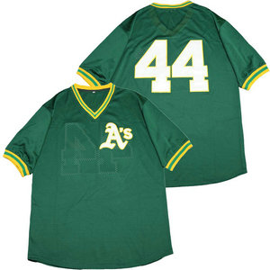 Oakland Athletics #44 Reggie Jackson Green BP Throwback Authentic Sitched Baseball Jersey