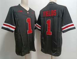 Ohio State Buckeyes #1 Justin Fields Black Red Number 2023 F.U.S.E Stitched NCAA Jersey