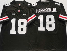 Ohio State Buckeyes #18 Marvin Harrison Jr. Black Stitched NCAA College Football Jerseys
