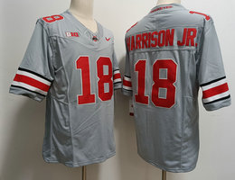 Ohio State Buckeyes #18 Marvin Harrison Jr. Gray 2023 F.U.S.E Stitched NCAA Jersey