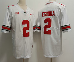Ohio State Buckeyes #2 Emeka Egbuka White Vapor Untouchable Stitched College Jersey