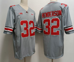 Ohio State Buckeyes #32 TreVeyon Henderson Gray College Football Jersey