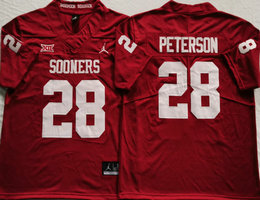 Oklahoma Sooners #28 Adrian Peterson Red Vapor Untouchable Authentic Stitched NCAA Jersey