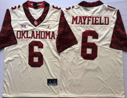 Oklahoma Sooners #6 Baker Mayfield White Vapor Untouchable Stitched NCAA Jersey