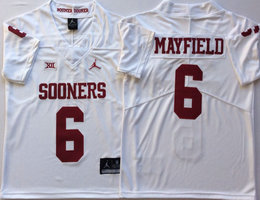 Oklahoma Sooners #6 Baker Mayfield White Vapor Untouchable Stitched NCAA Jerseys