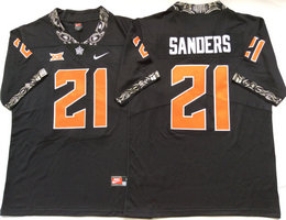Oklahoma State Cowboys #21 Barry Sanders Black Vapor Untouchable Authentic Stitched NCAA Jersey