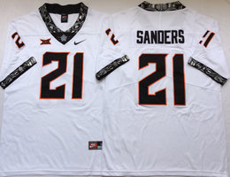 Oklahoma State Cowboys #21 Barry Sanders White Vapor Untouchable Authentic Stitched NCAA Jersey