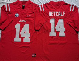 Ole Miss Rebels #14 D.K. Metcalf Red Vapor Untouchable Authentic Stitched NCAA Jersey