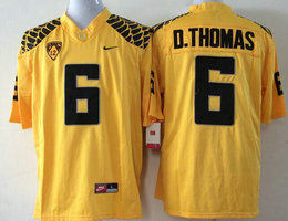 Oregon Ducks #6 De'Anthony Thomas Yellow Stitched NCAA Jersey