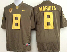 Oregon Ducks #8 Marcus Mariota Brown Stitched NCAA Jersey