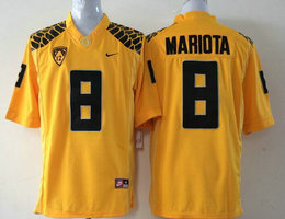 Oregon Ducks #8 Marcus Mariota Yellow Stitched NCAA Jersey