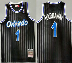 Orlando Magic #1 Penny Hardaway Black 1994-95 Hardwood Classics Authentic Stitched NBA Jersey