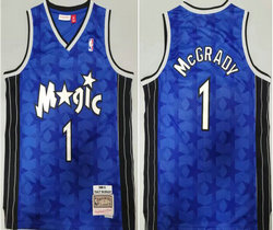 Orlando Magic #1 Tracy McGrady Blue 2000-01 Hardwood Classics Authentic Stitched NBA Jersey