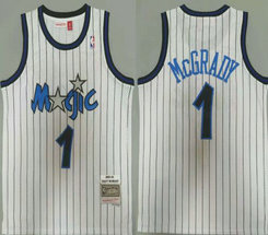 Orlando Magic #1 Tracy McGrady White 2003-04 Hardwood Classics Authentic Stitched NBA Jersey