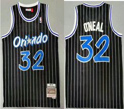 Orlando Magic #32 Shaquille O'Neal Black 1994-95 Hardwood Classics Authentic Stitched NBA Jersey