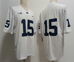 Penn State Nittany Lions #15 Drew Allar White Authentic Stitched NCAA Jersey