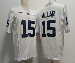 Penn State Nittany Lions #15 Drew Allar White With name Authentic Stitched NCAA Jersey
