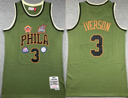 Philadelphia 76ers #3 Allen Iverson Green 1996-97 final Hardwood Classic Stitched NBA Jersey