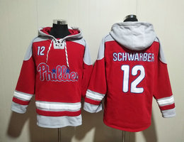 Philadelphia Phillies #12 Kyle Schwarber Red All Stitched Hooded Sweatshirt