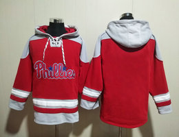 Philadelphia Phillies Blank Red All Stitched Hooded Sweatshirt