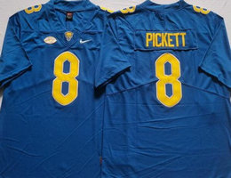 Pittsburgh Panthers #8 Kenny Pickett Blue College Football Jersey