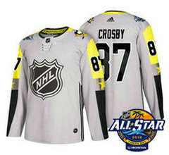 Pittsburgh Penguins #87 Sidney Crosby Grey 2018 NHL All-Star Stitched Ice Hockey Jersey
