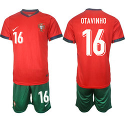 Portugal 2024-25 #16 OTAVINHO Home Soccer Jersey