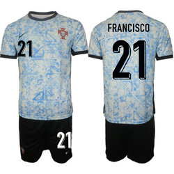 Portugal 2024-25 #21 FRANCISCO Away Soccer Jersey