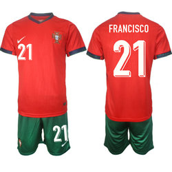 Portugal 2024-25 #21 FRANCISCO Home Soccer Jersey