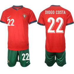 Portugal 2024-25 #22 DIOGO COSTA Home Soccer Jersey