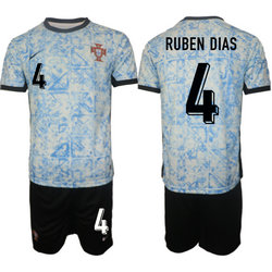 Portugal 2024-25 #4 RUBEN DIAS Away Soccer Jersey