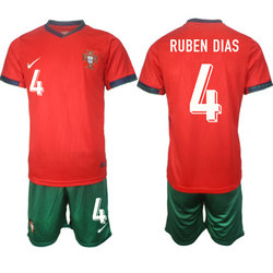 Portugal 2024-25 #4 RUBEN DIAS Home Soccer Jersey