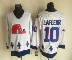 Quebec Nordiques #10 Guy Lafleur White Throwback Authentic stitched NHL jersey