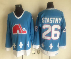Quebec Nordiques #26 Peter Stastny Light Blue Throwback Authentic stitched NHL jersey